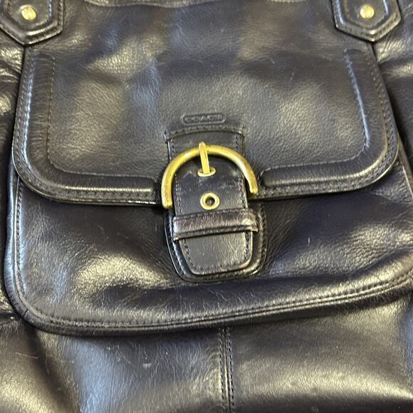 Coach Campbell Carryall Black Leather Handbag H1381-F24961 Shoulder Tote - Picture 10 of 15